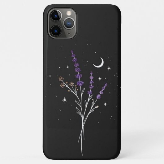 Rustikale lila Blumen & Mond Case-Mate iPhone Case-Mate iPhone Hülle (Rückseite)