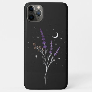 Rustikale lila Blumen & Mond Case-Mate iPhone Hülle