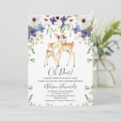 Rustikale Lila Blumendusche Einladung (Stehend Vorderseite)