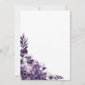 Rustikale Lila Blumenhochzeit Einladung (Rückseite)