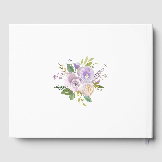 Rustikale Lila Blumenhochzeit Gästebuch (Rückseite)