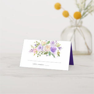 Rustikale Lila Blumenhochzeit Platzkarte