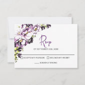 Rustikale Lila Blumenhochzeit RSVP (Vorderseite)