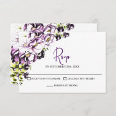 Rustikale Lila Blumenhochzeit RSVP (Vorne/Hinten)