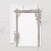 Rustikale Lila Blumenhochzeit RSVP Karte (Rückseite)