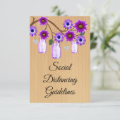 Rustikale Lila Blumenmason Jar Sicherheitsmaßnahme Begleitkarte (Stehend Vorderseite)