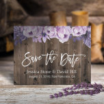 Rustikale Lila Blumenställe Hochzeit retten das Da Ankündigungspostkarte<br><div class="desc">Rustikale Lila Blütenstall Hochzeit Speichern Sie die Ankündigungen.</div>