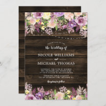 Rustikale Lila Blumenstrauß Hochzeit