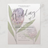 Rustikale Lila Blumenzwiebeleinladung (Vorderseite)