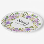 Rustikale Lila Blüte 70. Geburtstag Pappteller (Schrägansicht)