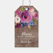 Rustikale Lila Blütendusche Gefallen Tag Geschenkanhänger (Vorderseite)