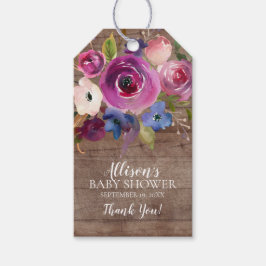 Rustikale Lila Blütendusche Gefallen Tag Geschenkanhänger