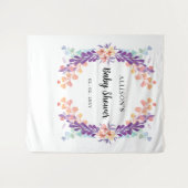 Rustikale Lila Blütendusche Hintergrund Wandteppich (Vorderseite (Horizontal))