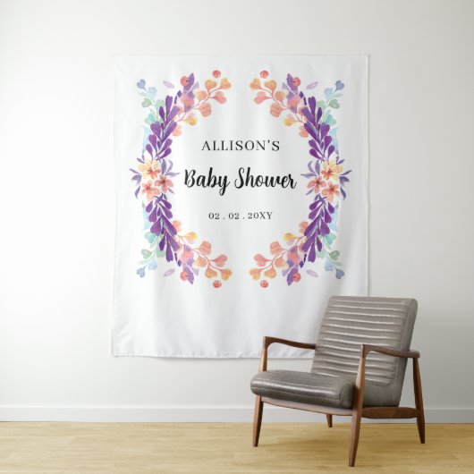 Rustikale Lila Blütendusche Hintergrund Wandteppich (Beispiel)