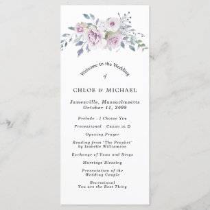 Rustikale Lila Blütenhochzeit Programm