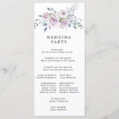Rustikale Lila Blütenhochzeit Programm (Rückseite)
