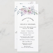 Rustikale Lila Blütenhochzeit Programm (Vorne/Hinten)