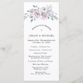 Rustikale Lila Blütenhochzeit Programm (Vorderseite)