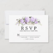 Rustikale Lila Blütenhochzeit RSVP (Vorderseite)