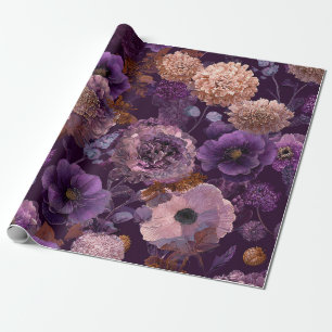 Rustikale lila botanische kühne vintage Boho Blume Geschenkpapier