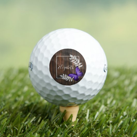 Rustikale Lila Butterfly Golf Balls Golfball (Insitu T-Shirt)