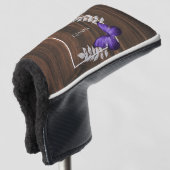 Rustikale Lila Butterfly Golf Head Cover Golf Headcover (3/4 Vorderseite)