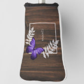 Rustikale Lila Butterfly Golf Head Cover Headcover (Rotieren 90)