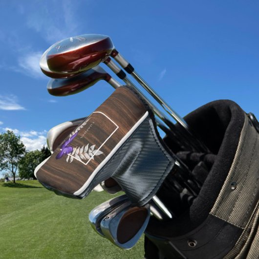 Rustikale Lila Butterfly Golf Head Cover Headcover
