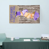 Rustikale Lila Cowgirl Babydusche Banner (Messeveranstaltung)