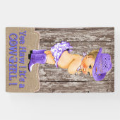 Rustikale Lila Cowgirl Babydusche Banner (Horizontal)