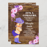Rustikale Lila Cowgirl Babydusche Lilac