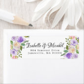 Rustikale Lila Creme Floral Rücksendeadresse (Insitu)