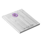 Rustikale Lila Daisy Personalisiert Notepad Notizblock (angewinkelt)