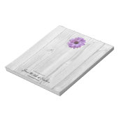 Rustikale Lila Daisy Personalisiert Notepad Notizblock (Rotiert)