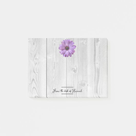 Rustikale Lila Daisy Personalisiert Notes Post-it Klebezettel (Vorderseite)