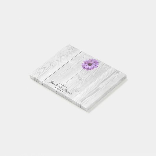 Rustikale Lila Daisy Personalisiert Notes Post-it Klebezettel (angewinkelt)