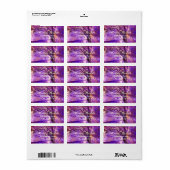 Rustikale Lila Eichenbaum-Hochzeitsplatten Adressaufkleber (Vorne)