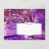 Rustikale Lila Eichenbaum Save the Date Postkarten (Rückseite)