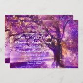 Rustikale Lila Eichenbaumhochzeit Einladungen (Vorne/Hinten)