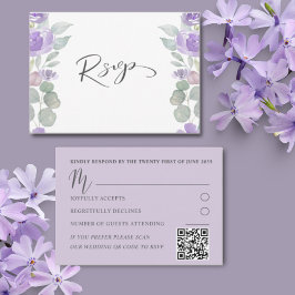 Rustikale Lila Eukalyptus Wedding RSVP
