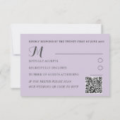 Rustikale Lila Eukalyptus Wedding RSVP Karte (Rückseite)