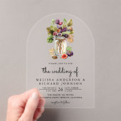 Rustikale lila Feigen-Mason-Glas-Hochzeit Acryleinladungen (Insitu (Handheld))