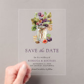 Rustikale Lila Fig Mason Jar Hochzeit Retten Sie d Acryleinladungen (Insitu (Handheld))