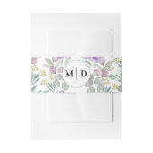 Rustikale Lila-florale Monogramm-Hochzeit Einladungsbanderole (Vorderseite Beispiel)