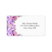 Rustikale Lila florale Rücksendeadresse Adressaufkleber (Vorne)