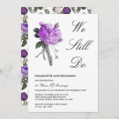 Rustikale Lila französische Rose & Peony Vow Renew Einladung (Vorne/Hinten)