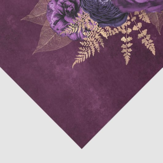 Rustikale Lila-Gold-Grafik, floral Seidenpapier (Ausschnitt)