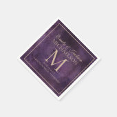 Rustikale Lila Goldmedaille-Hochzeit Serviette (Ecke)