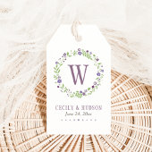 Rustikale Lila grüne Blumenkreide Geschenkanhänger