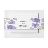 Rustikale Lila Hochzeit mit Blumen Einladungsbanderole (Vorderseite Beispiel)